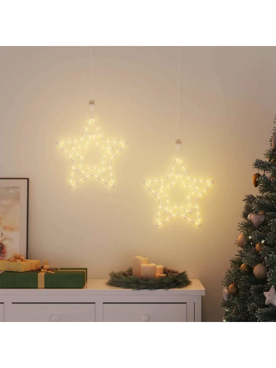 Vánoční osvětlení hvězda silueta 2 ks 50 led teplá bílá