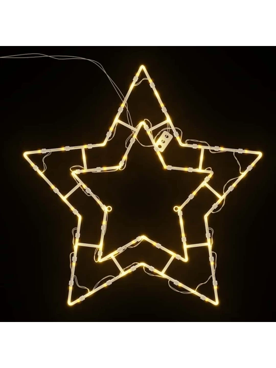Vánoční osvětlení hvězda silueta 2 ks 50 led teplá bílá