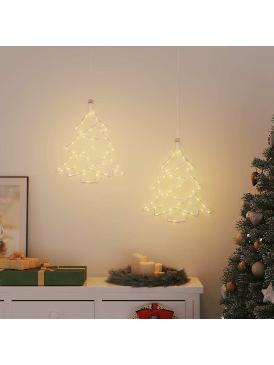 Vánoční osvětlení vánoční stromek silueta 2ks 35 led teplá bílá