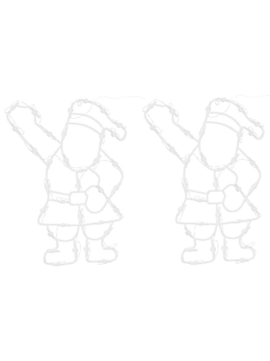 Vánoční osvětlení santy silhouette 2 ks 35 led teplá bílá