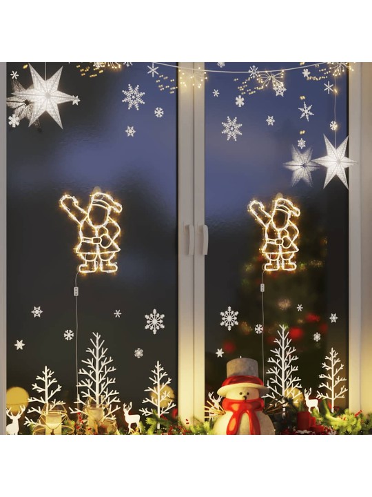 Vánoční osvětlení santy silhouette 2 ks 35 led teplá bílá
