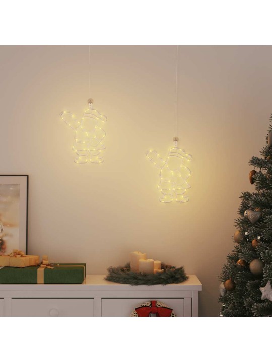 Vánoční osvětlení santy silhouette 2 ks 35 led teplá bílá