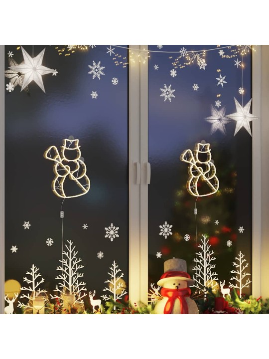 Vánoční osvětlení sněhulák silueta 2 ks 35 led teplá bílá