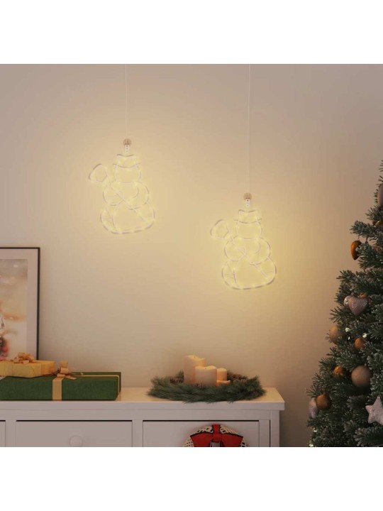 Vánoční osvětlení sněhulák silueta 2 ks 35 led teplá bílá