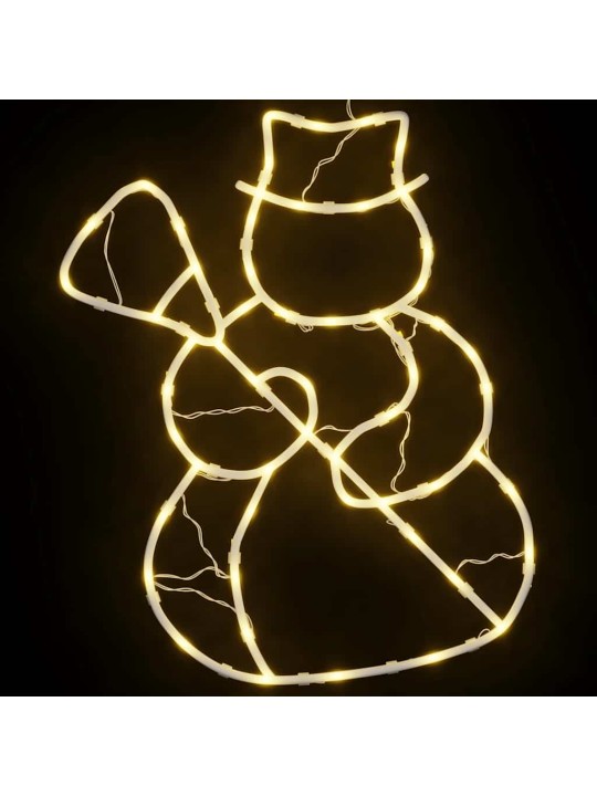 Vánoční osvětlení sněhulák silueta 2 ks 35 led teplá bílá