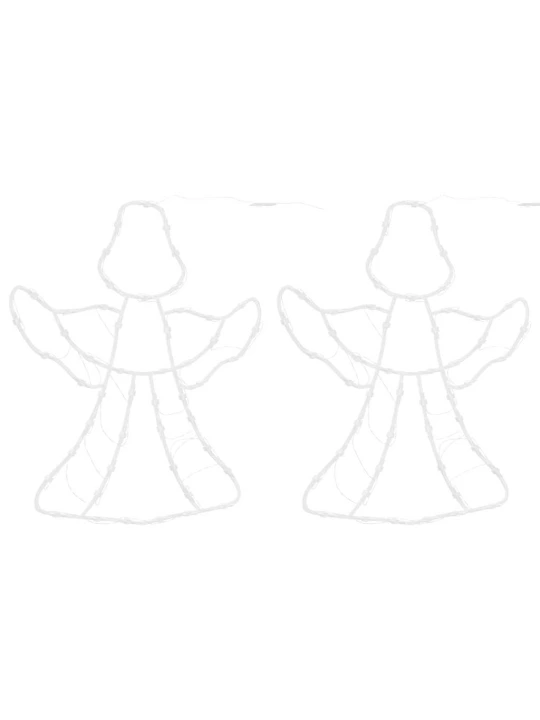 Vánoční osvětlení angel silhouette 2 ks 50 led teplá bílá