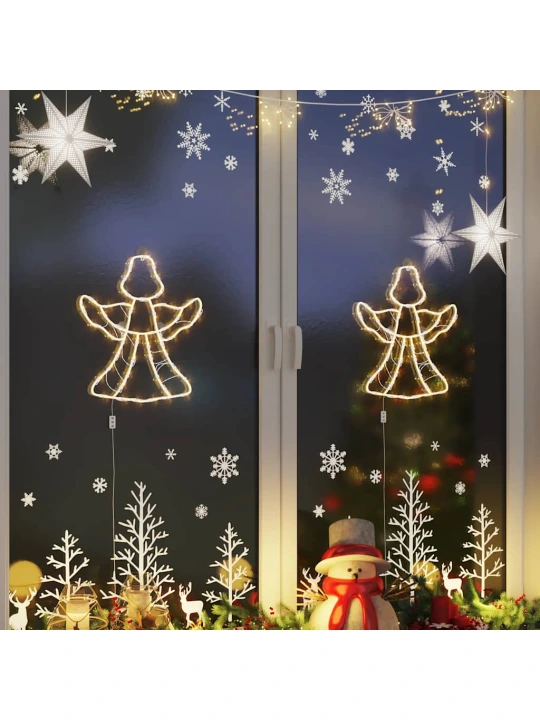 Vánoční osvětlení angel silhouette 2 ks 50 led teplá bílá