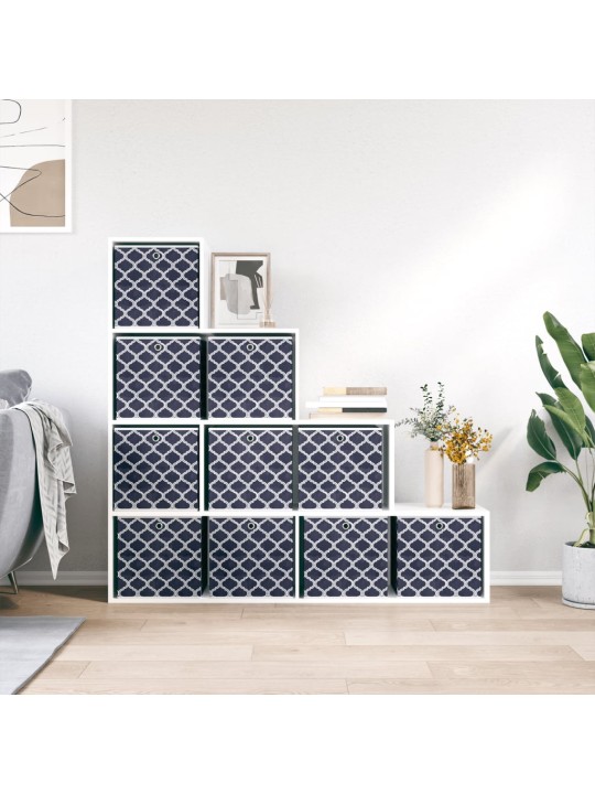 Skládací úložné boxy 10 ks modré 32x32x32 cm netkaná textilie