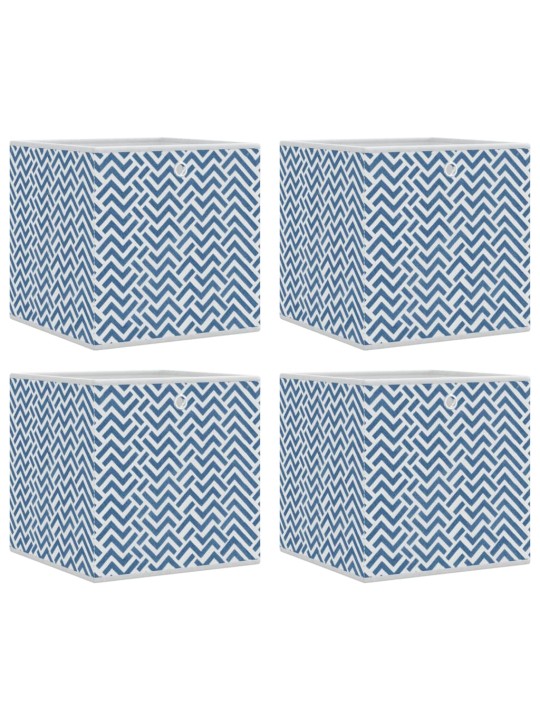 Skládací úložné boxy 4 ks modré 32x32x32 cm netkaná textilie
