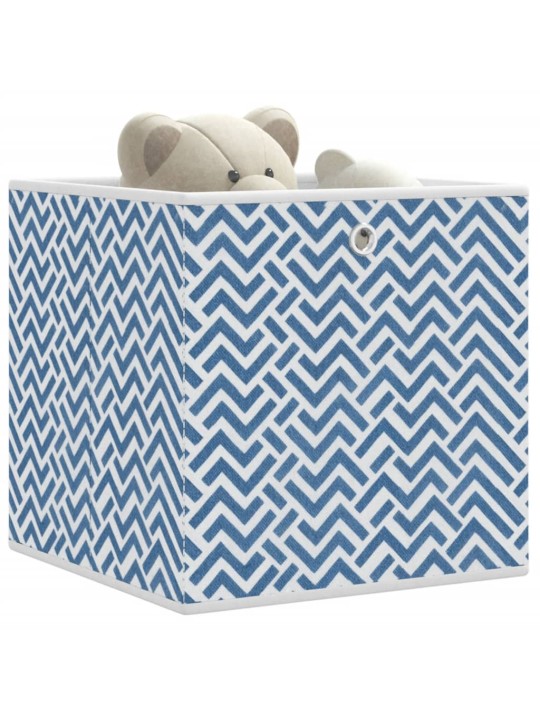 Skládací úložné boxy 4 ks modré 32x32x32 cm netkaná textilie