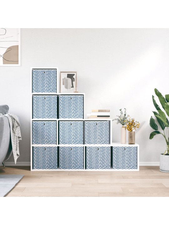 Skládací úložné boxy 10 ks modré 32x32x32 cm netkaná textilie