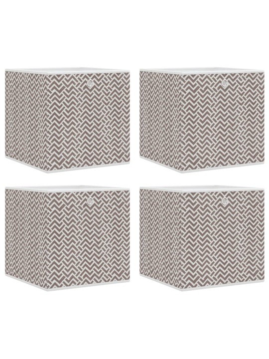 Skládací úložné boxy 4 ks hnědé 32x32x32 cm netkaná textilie