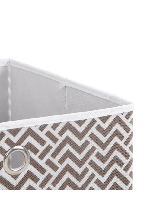 Skládací úložné boxy 4 ks hnědé 32x32x32 cm netkaná textilie