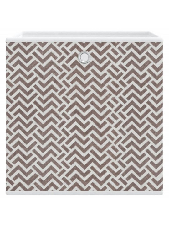 Skládací úložné boxy 4 ks hnědé 32x32x32 cm netkaná textilie