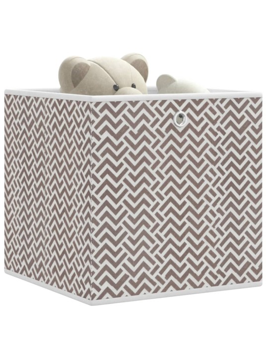 Skládací úložné boxy 4 ks hnědé 32x32x32 cm netkaná textilie