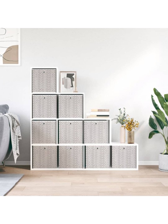 Skládací úložné boxy 10 ks hnědé 32x32x32 cm netkaná textilie