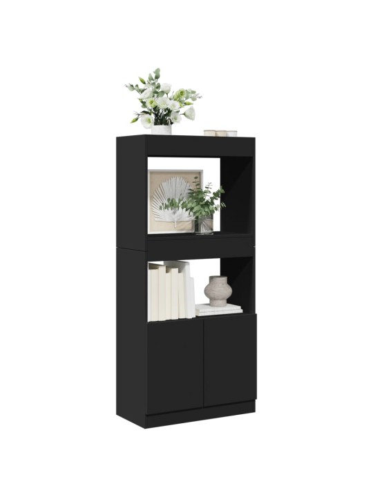Skříň highboard černá 63 x 33 x 140 cm kompozitní dřevo