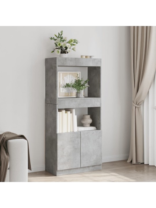 Skříň highboard betonově šedá 63 x 33 x 140 cm kompozitní dřevo
