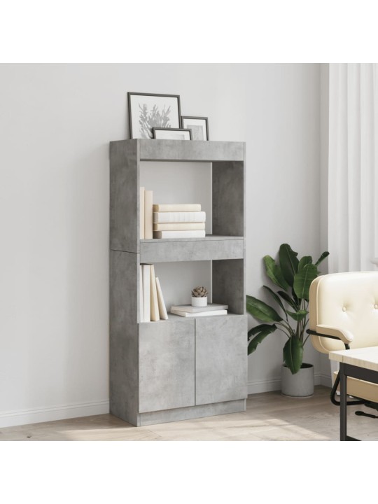 Skříň highboard betonově šedá 63 x 33 x 140 cm kompozitní dřevo