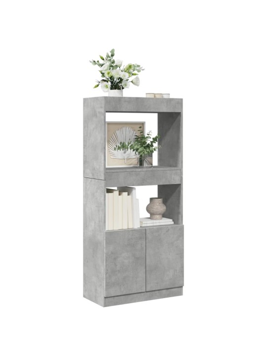 Skříň highboard betonově šedá 63 x 33 x 140 cm kompozitní dřevo