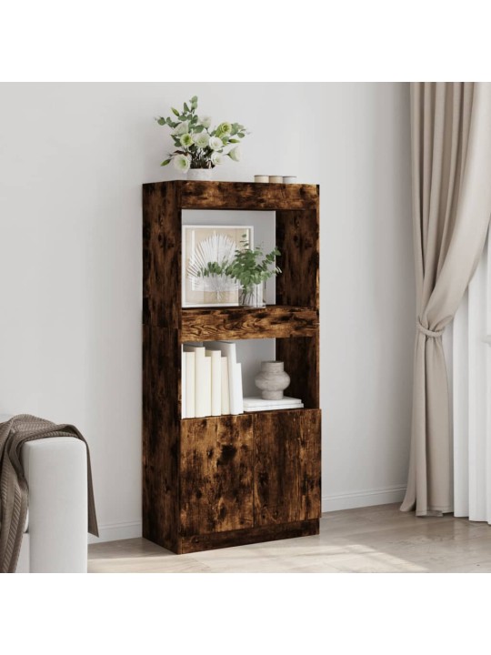 Skříň highboard kouřový dub 63 x 33 x 140 cm kompozitní dřevo