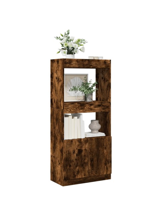 Skříň highboard kouřový dub 63 x 33 x 140 cm kompozitní dřevo
