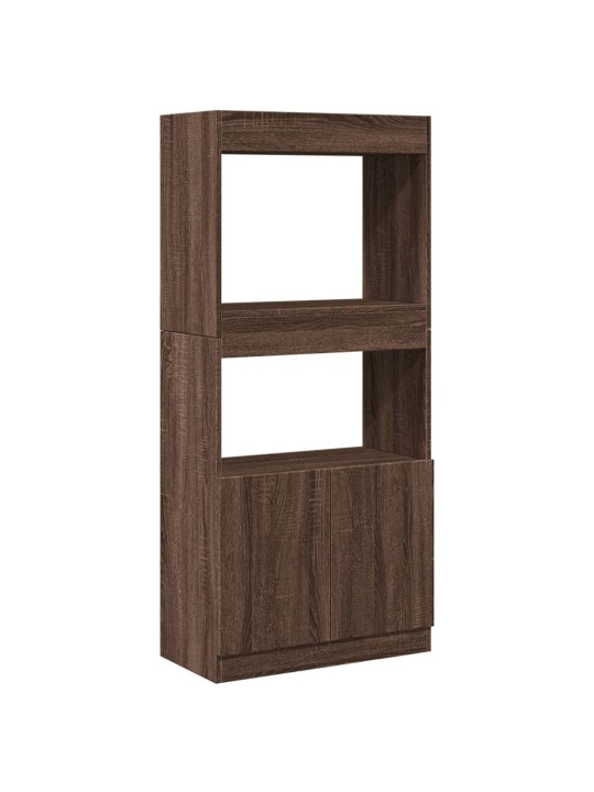 Skříň highboard hnědý dub 63 x 33 x 140 cm kompozitní dřevo