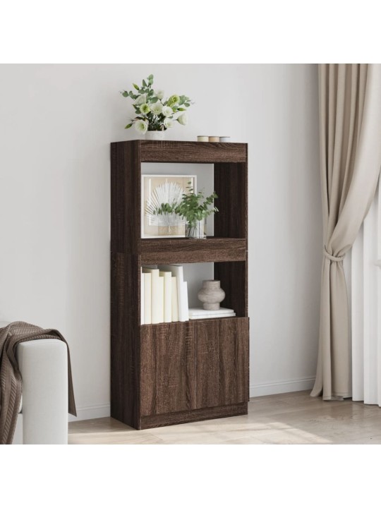 Skříň highboard hnědý dub 63 x 33 x 140 cm kompozitní dřevo