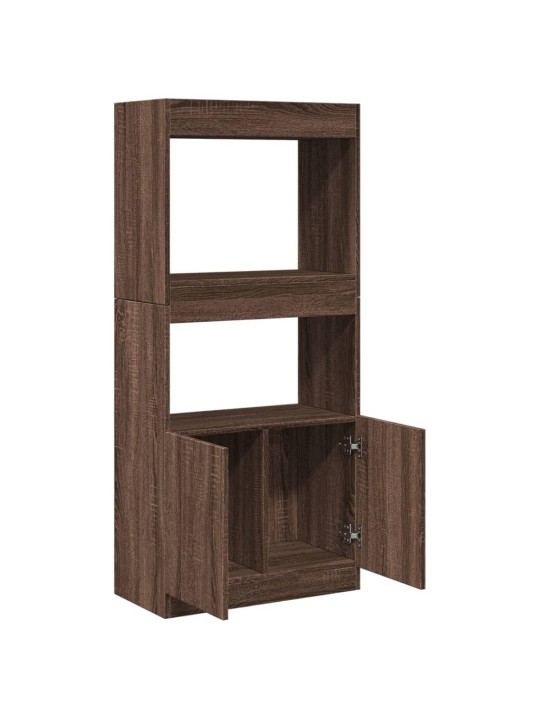 Skříň highboard hnědý dub 63 x 33 x 140 cm kompozitní dřevo