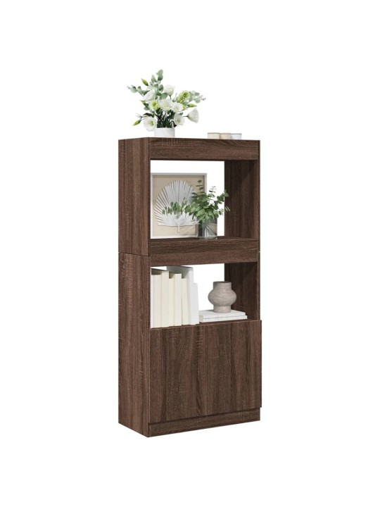 Skříň highboard hnědý dub 63 x 33 x 140 cm kompozitní dřevo