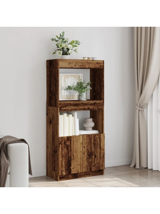 Skříň highboard old wood 63 x 33 x 140 cm kompozitní dřevo