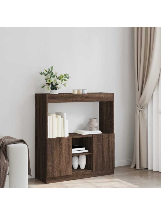 Skříň highboard hnědý dub 92 x 33 x 100 cm kompozitní dřevo