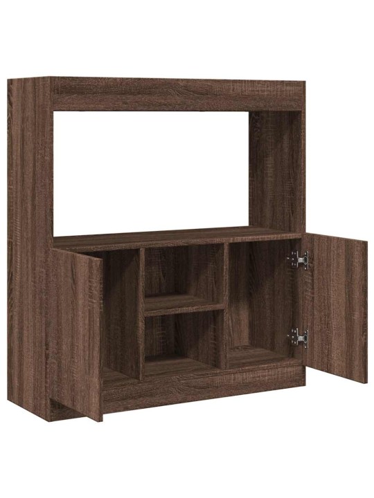 Skříň highboard hnědý dub 92 x 33 x 100 cm kompozitní dřevo