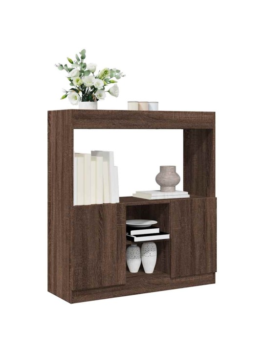 Skříň highboard hnědý dub 92 x 33 x 100 cm kompozitní dřevo