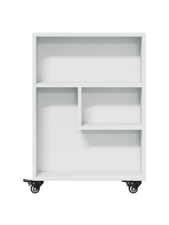 Úzký úložný vozík bílý 48 x 13 x 68 cm kompozitní dřevo
