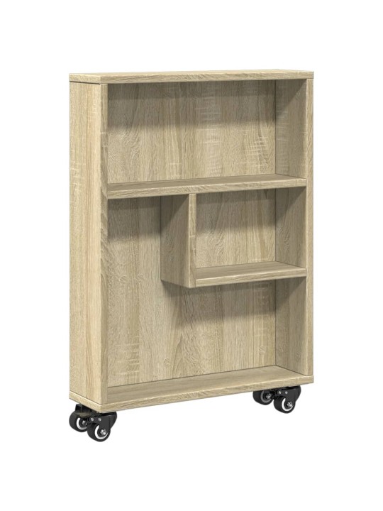 Úzký úložný vozík dub sonoma 48 x 13 x 68 cm kompozitní dřevo