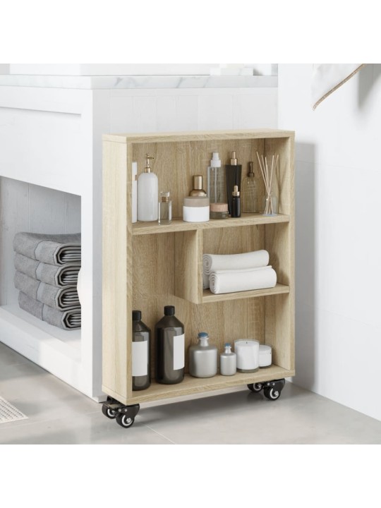 Úzký úložný vozík dub sonoma 48 x 13 x 68 cm kompozitní dřevo