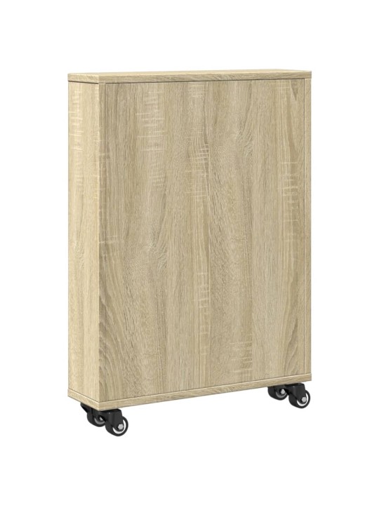 Úzký úložný vozík dub sonoma 48 x 13 x 68 cm kompozitní dřevo