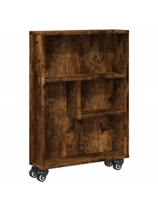 Úzký úložný vozík kouřový dub 48 x 13 x 68 cm kompozitní dřevo