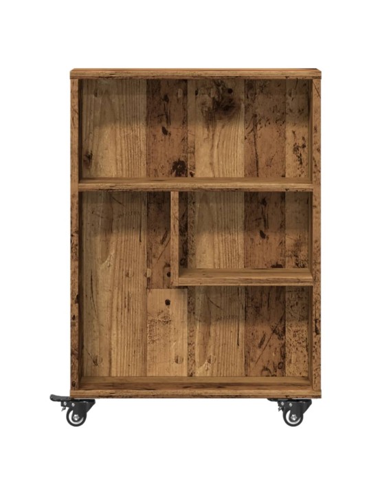 Úzký úložný vozík old wood 48 x 13 x 68 cm kompozitní dřevo