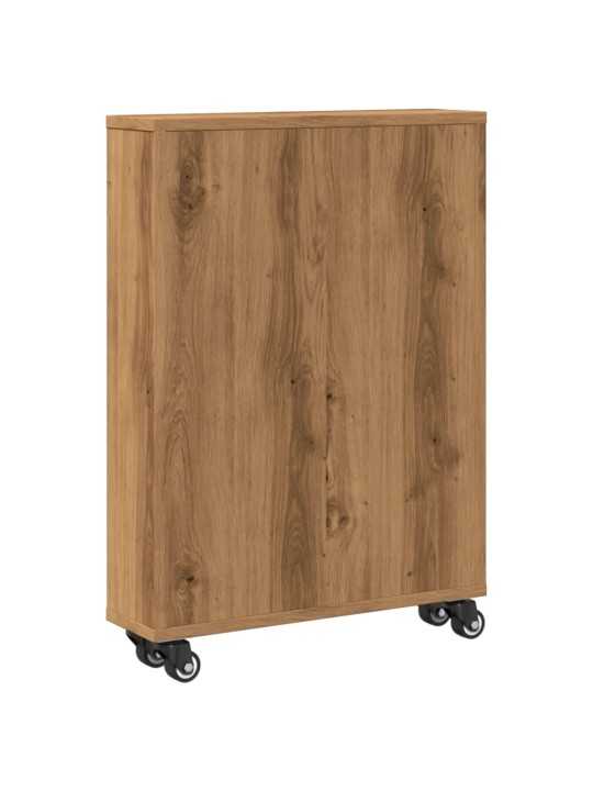 Úzký úložný vozík dub artisan 48 x 13 x 68 cm kompozitní dřevo