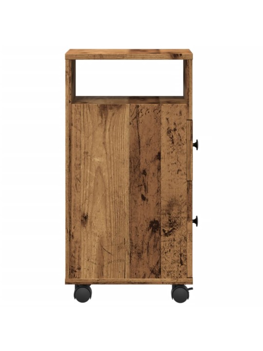 Úzká koupelnová skříňka na kolečkách old wood kompozitní dřevo