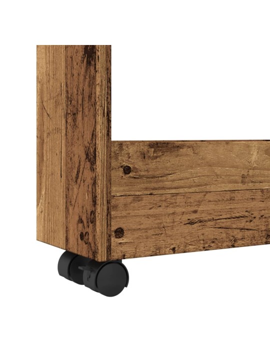 Úzký úložný vozík 3patrový old wood kompozitní dřevo