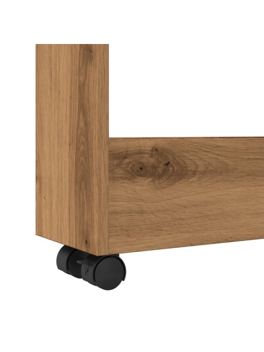 Úzký úložný vozík 3patrový dub artisan kompozitní dřevo