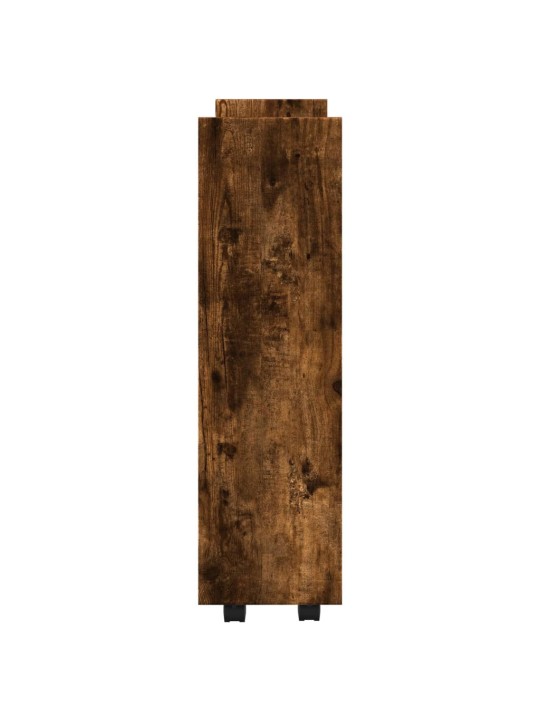 Úzký úložný vozík 3patrový kouřový dub kompozitní dřevo
