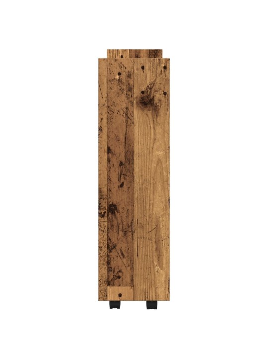 Úzký úložný vozík 3patrový old wood kompozitní dřevo