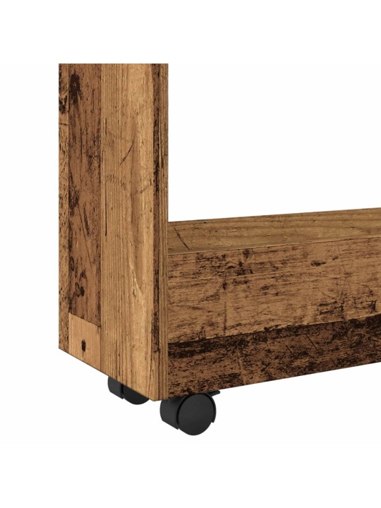 Úzký úložný vozík 3patrový old wood kompozitní dřevo