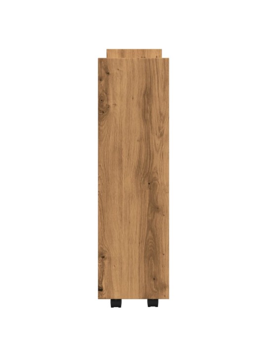 Úzký úložný vozík 3patrový dub artisan kompozitní dřevo