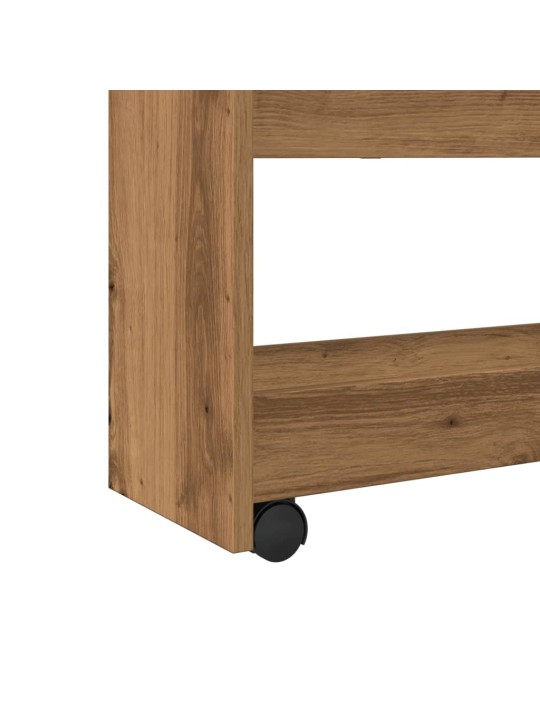 Úzký úložný vozík 4patrový dub artisan kompozitní dřevo