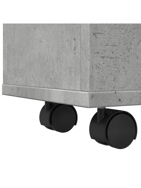 Úzká koupelnová skříňka na kolečkách betonově šedá kompozit